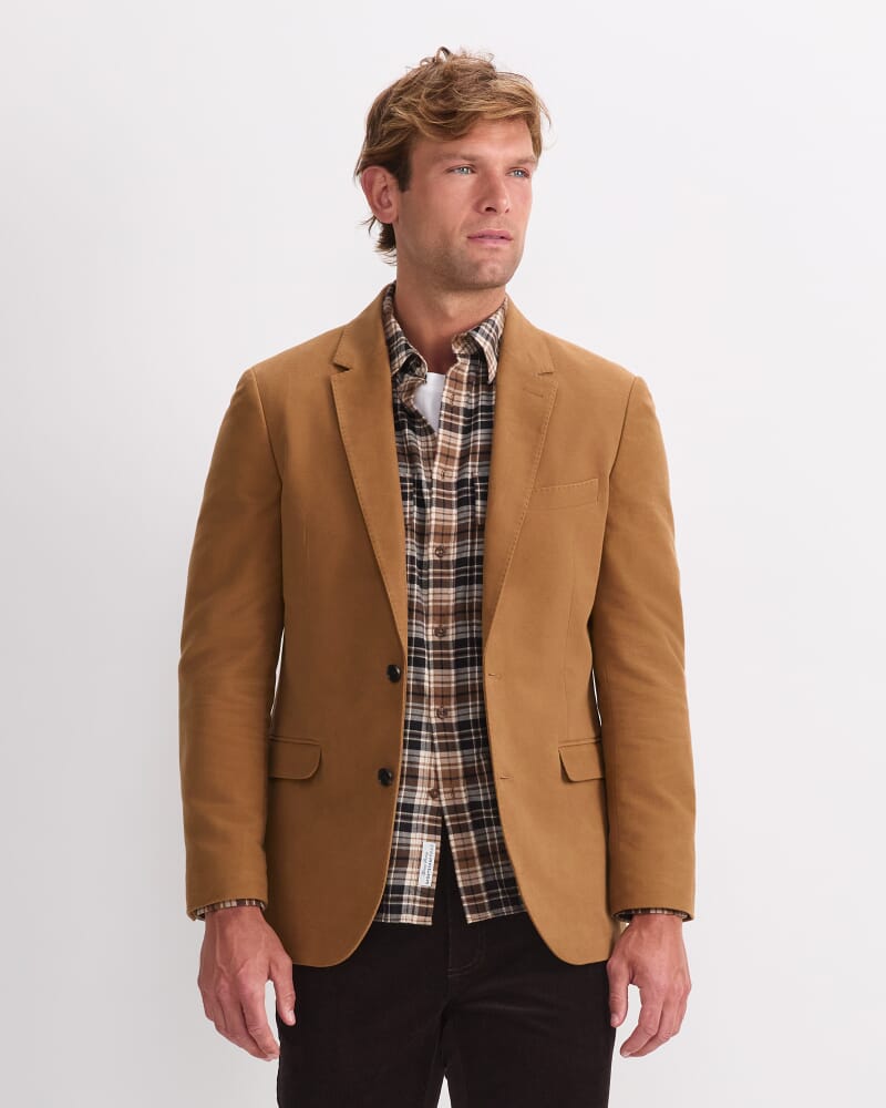 Italian Moleskin Blazer in CAMEL