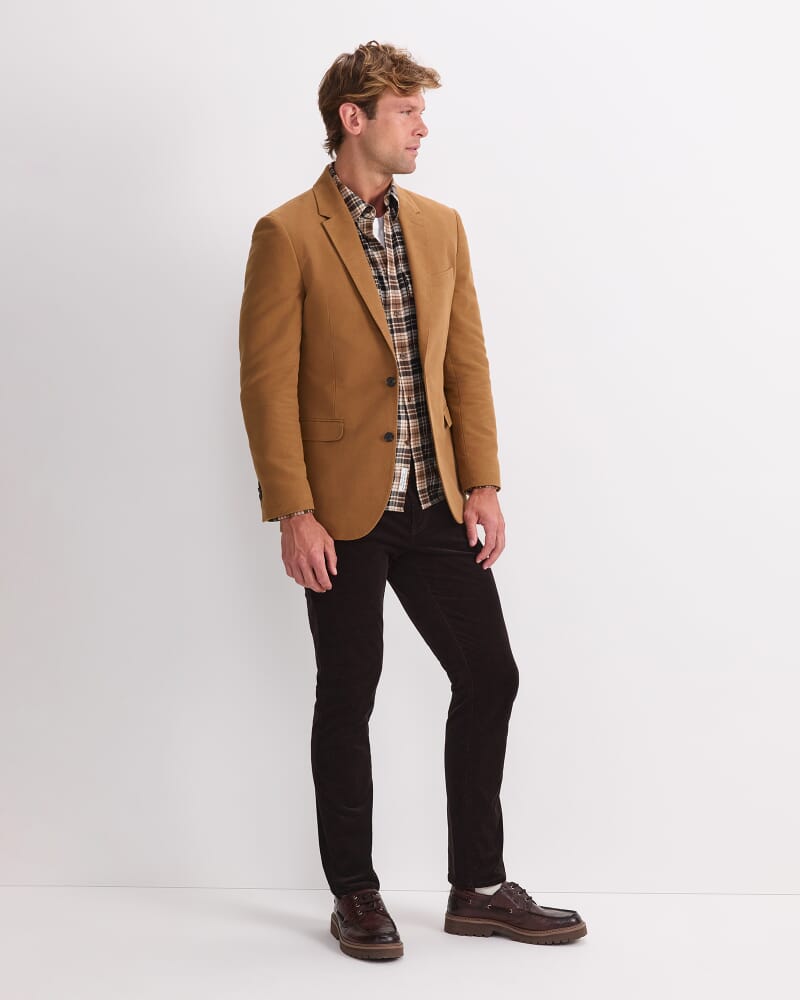 Italian Moleskin Blazer in CAMEL