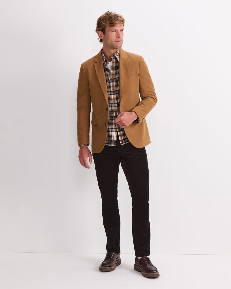 Italian Moleskin Blazer in CAMEL
