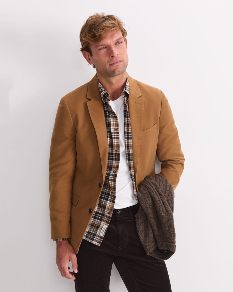 Italian Moleskin Blazer in CAMEL