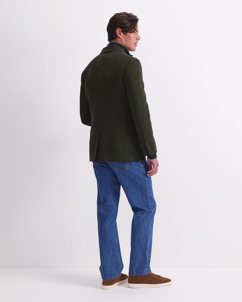 Italian Moleskin Blazer in FOREST