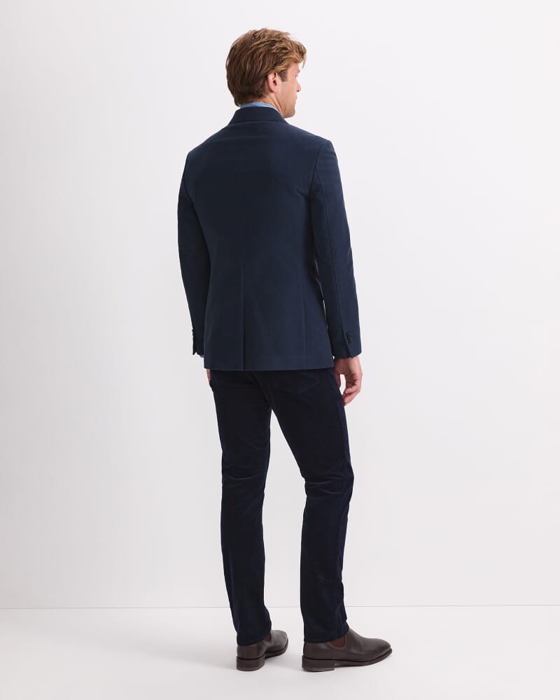 Italian Moleskin Blazer in NAVY
