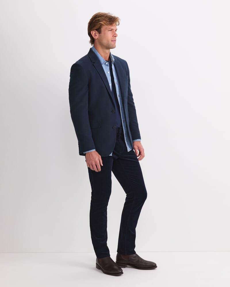Italian Moleskin Blazer in NAVY