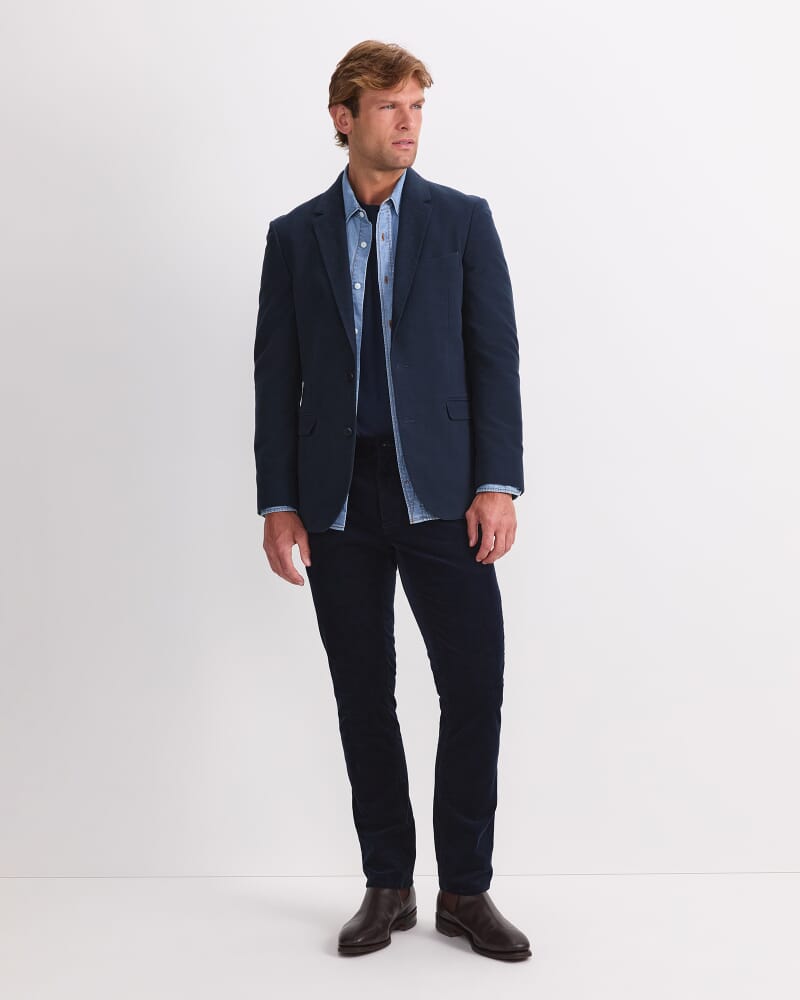 Italian Moleskin Blazer in NAVY