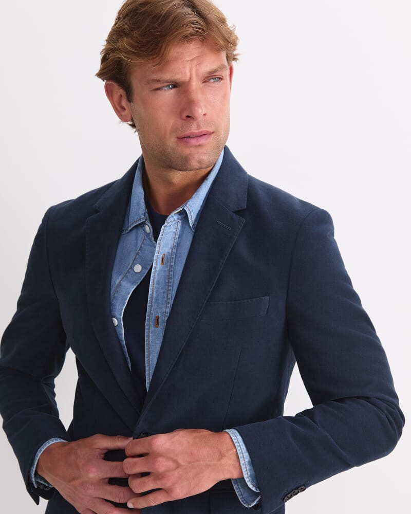 Italian Moleskin Blazer in NAVY
