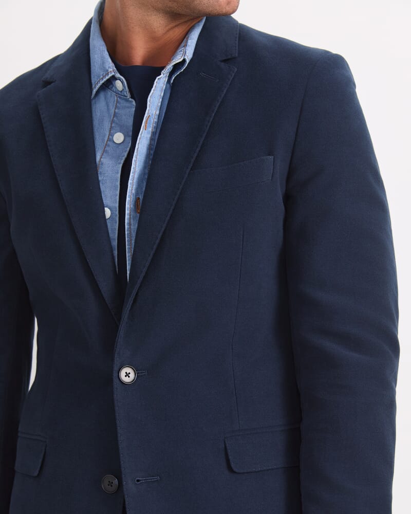Italian Moleskin Blazer in NAVY