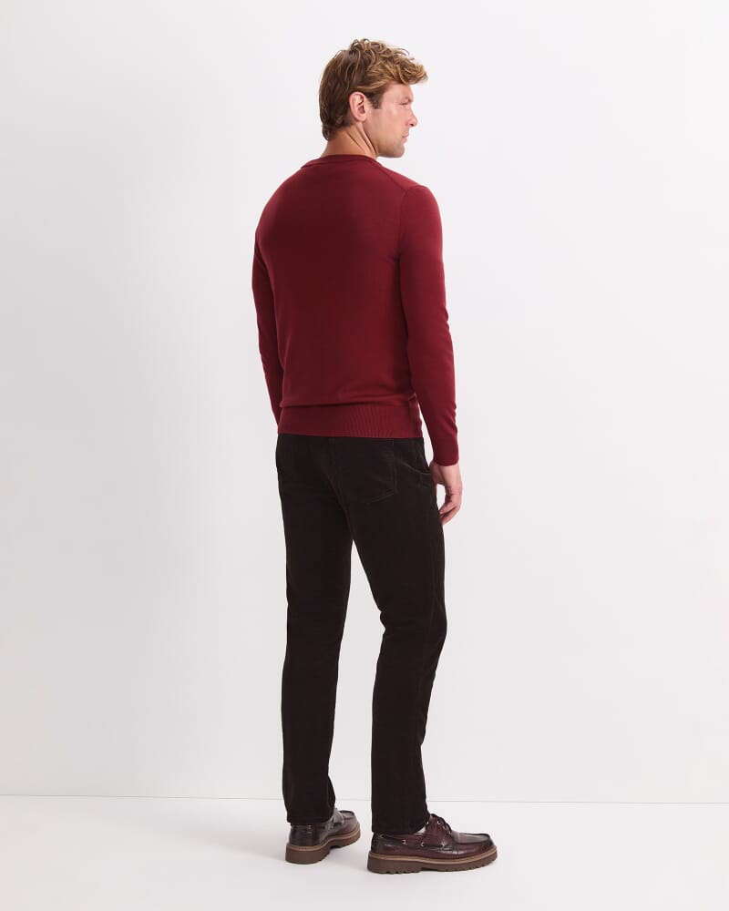 Merino Crew Neck Knit in BERRY