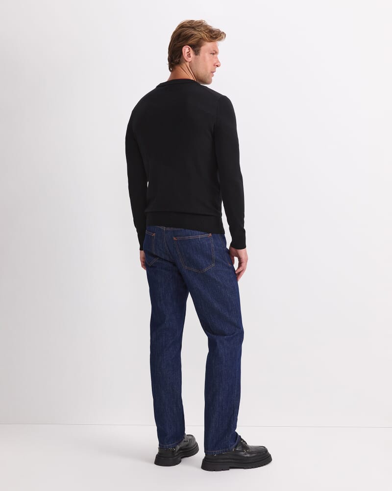 Merino Crew Neck Knit in BLACK