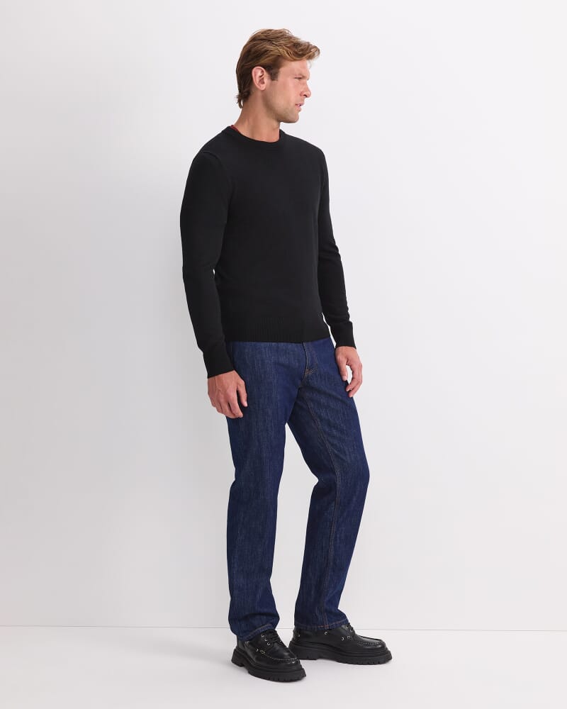Merino Crew Neck Knit in BLACK