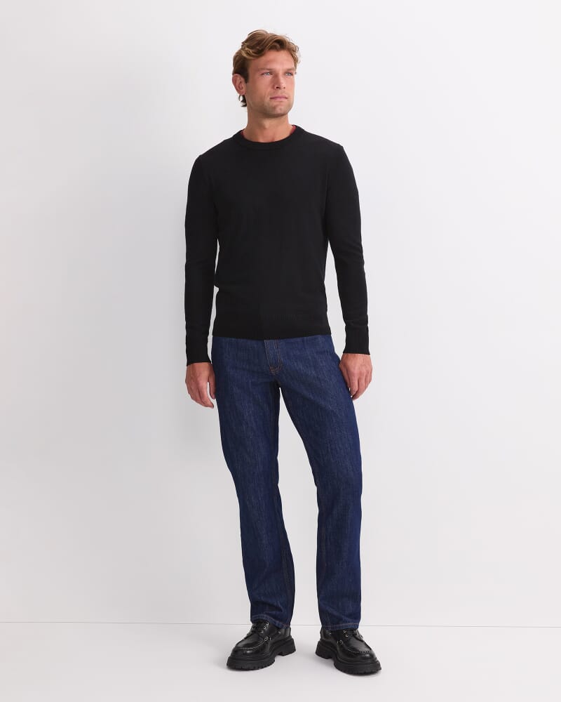 Merino Crew Neck Knit in BLACK
