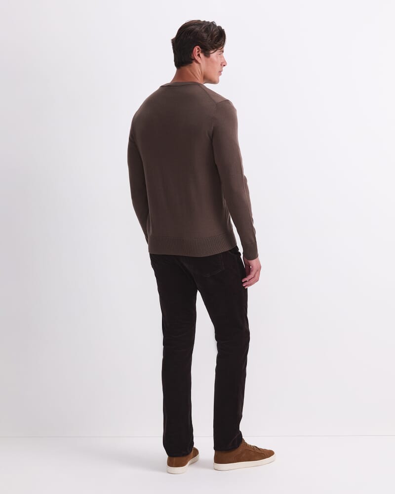 Merino Crew Neck Knit in DARK MUSHROOM