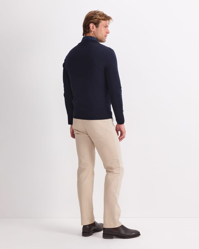 Merino Crew Neck Knit in NAVY