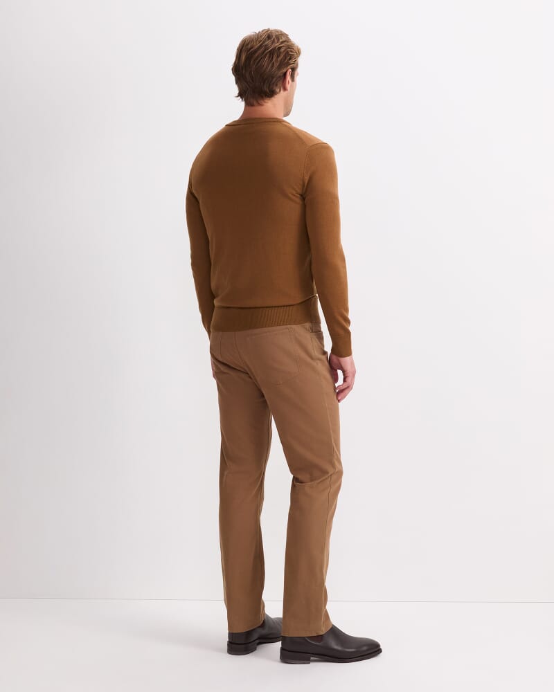 Merino V-Neck Knit in BRANDY