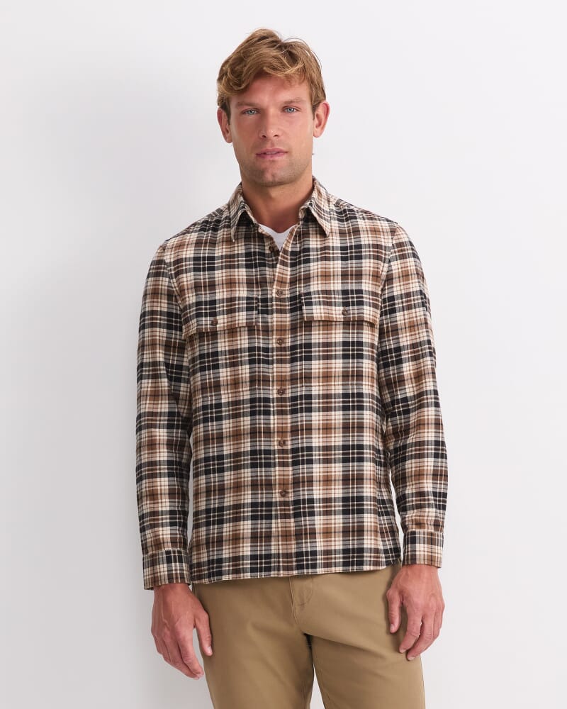 Xavier Flannel Shirt in BROWN MULTI