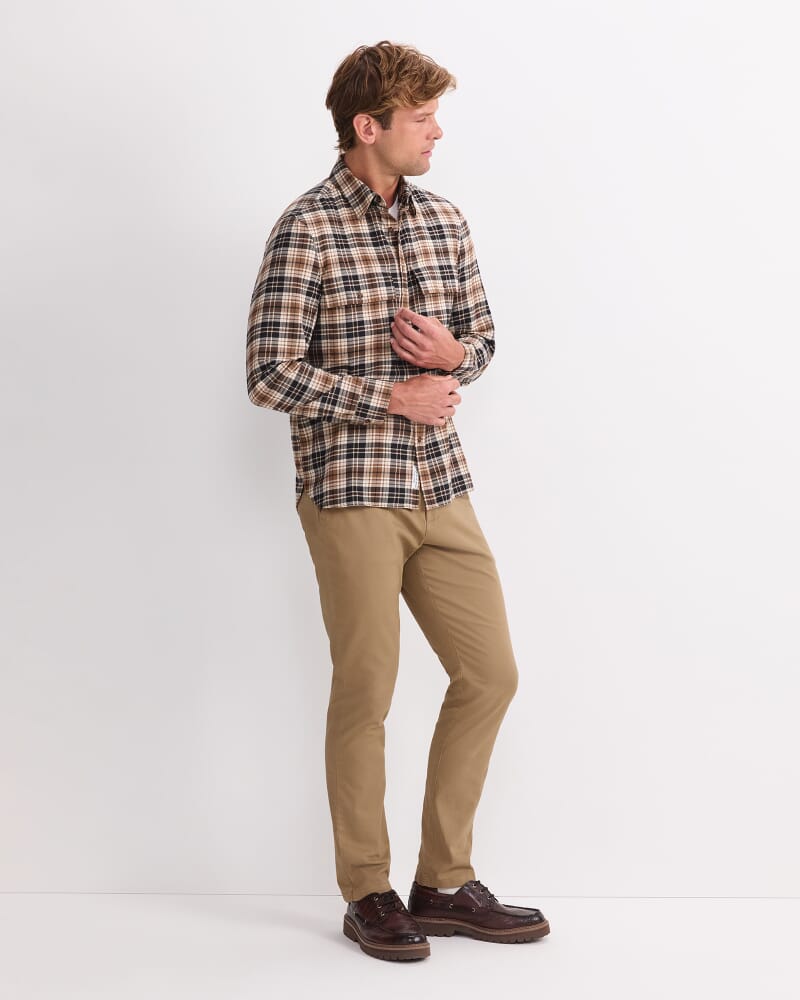 Xavier Flannel Shirt in BROWN MULTI