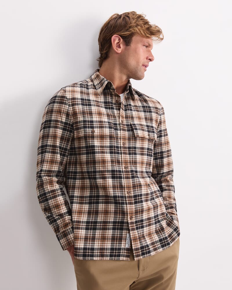 Xavier Flannel Shirt in BROWN MULTI