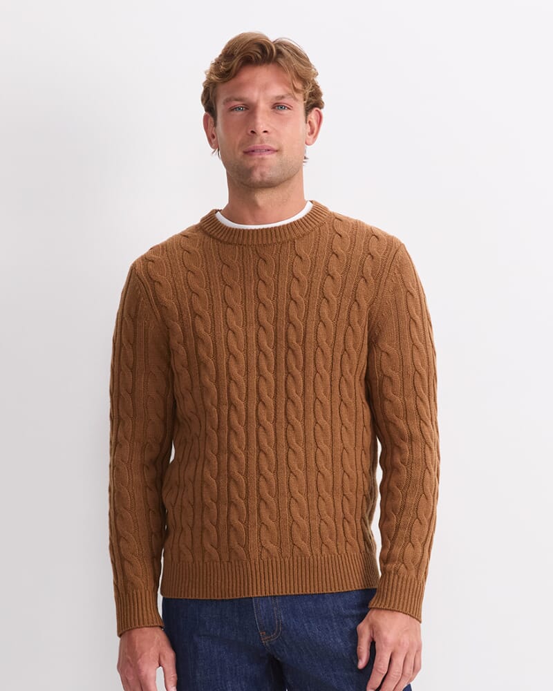 Cable Knit Sweater in CAMEL