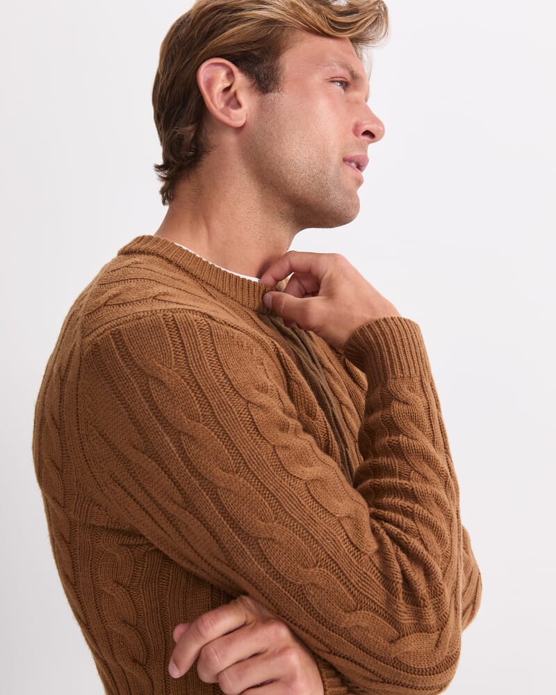 Cable Knit Sweater in CAMEL
