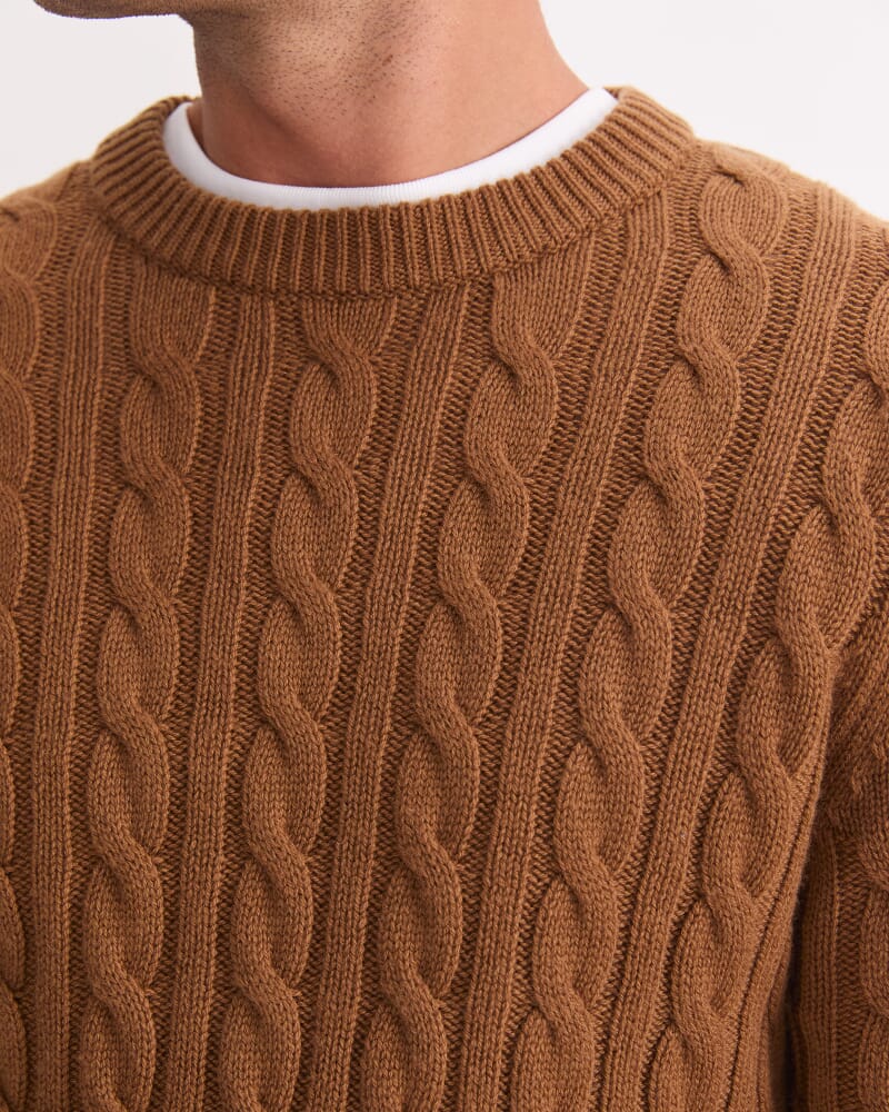 Cable Knit Sweater in CAMEL