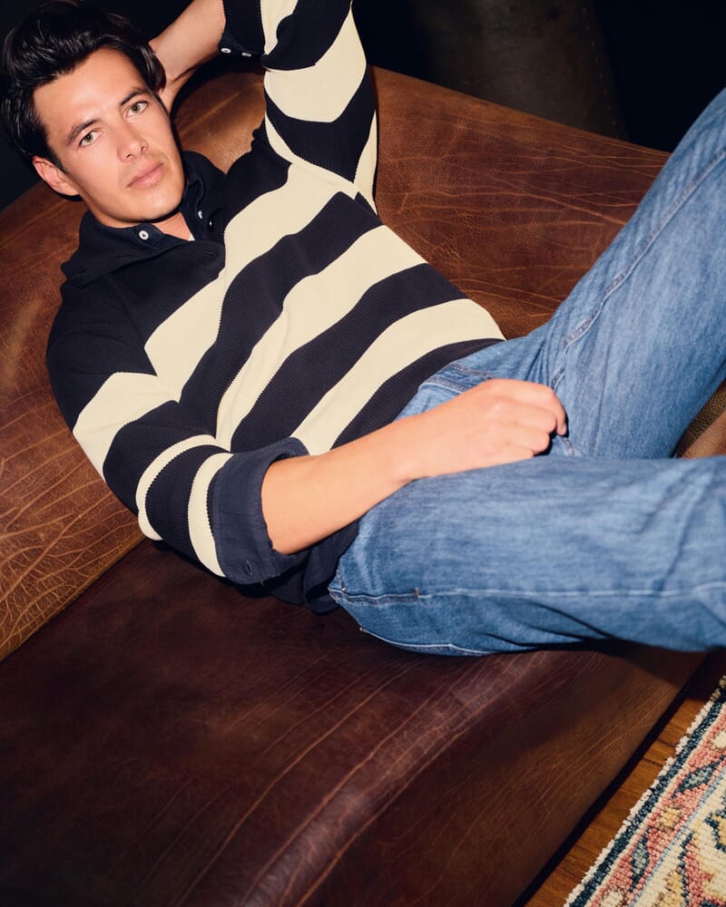 Nautical Stripe Sweater in NAVY