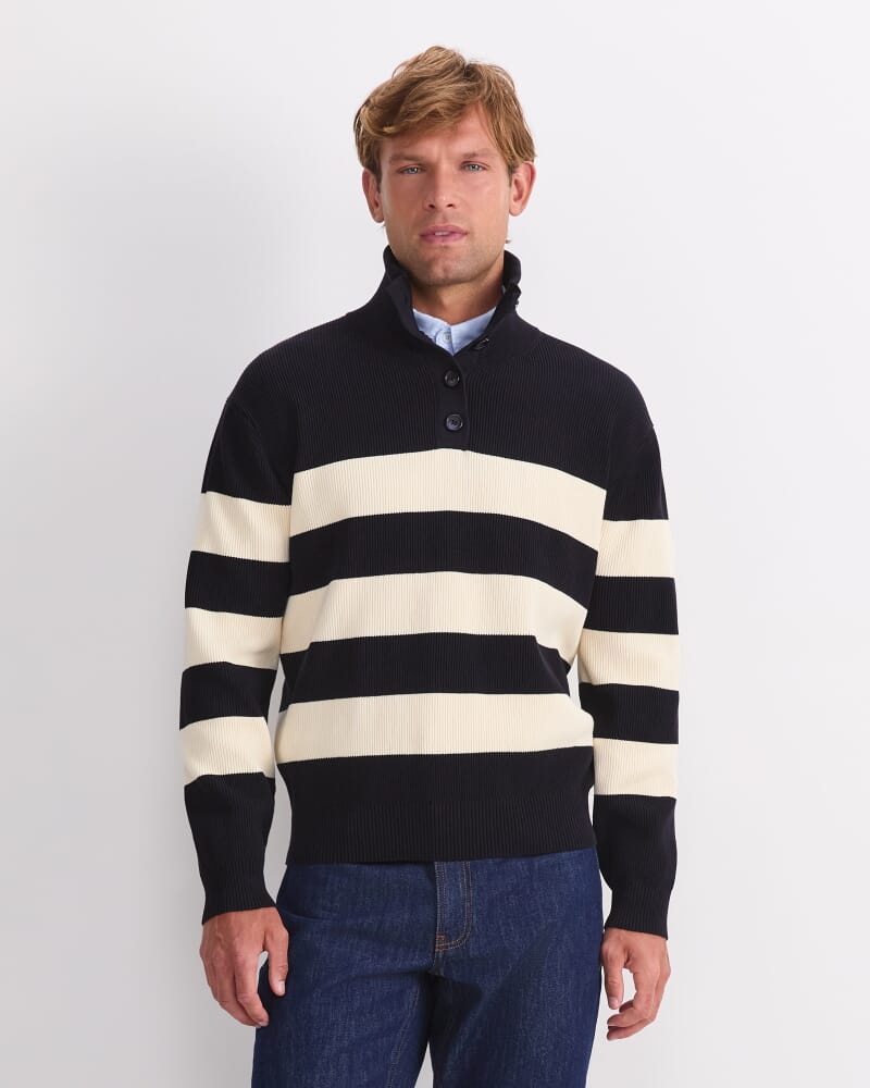 Nautical Stripe Sweater in NAVY