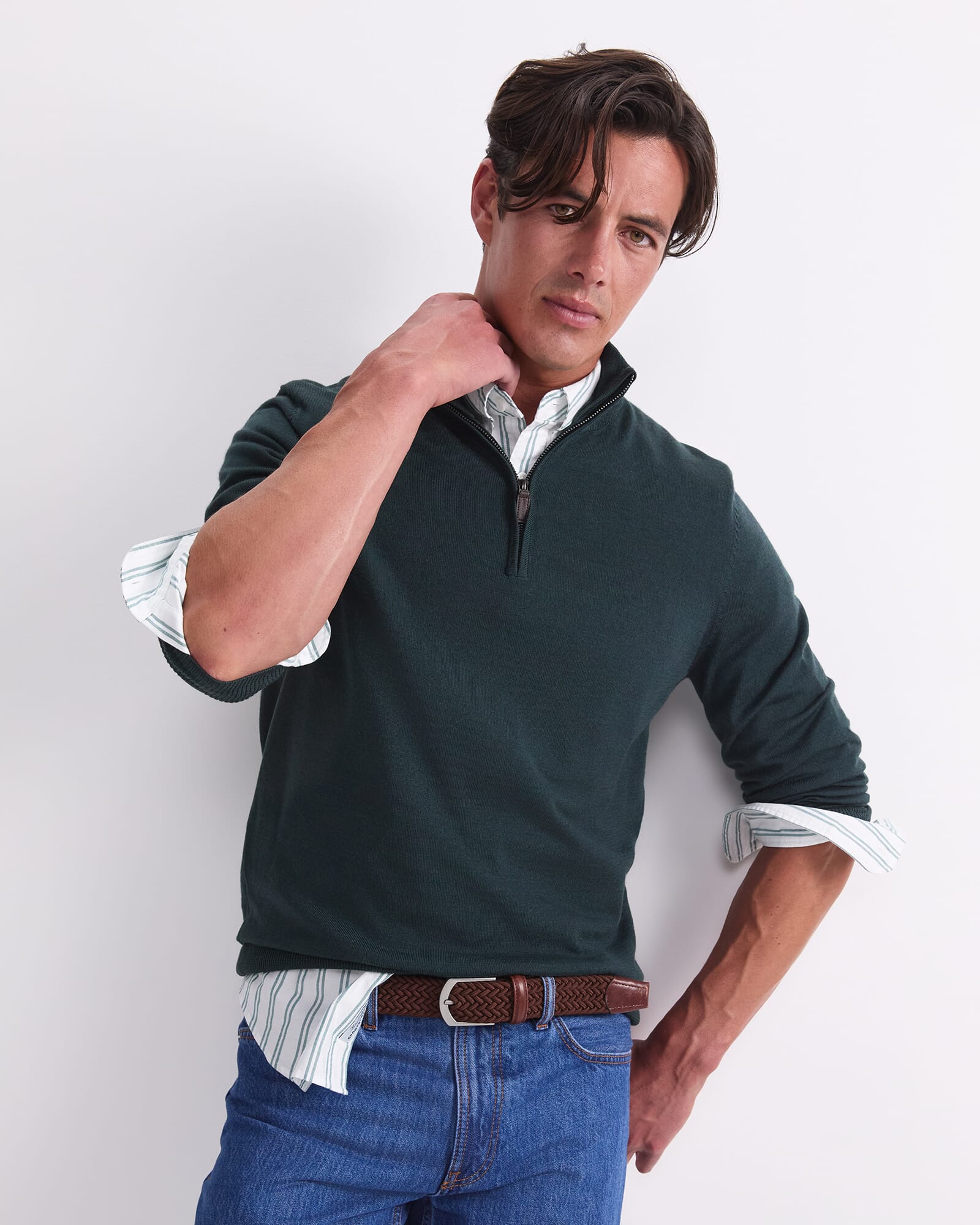 Merino Quarter Zip Knit