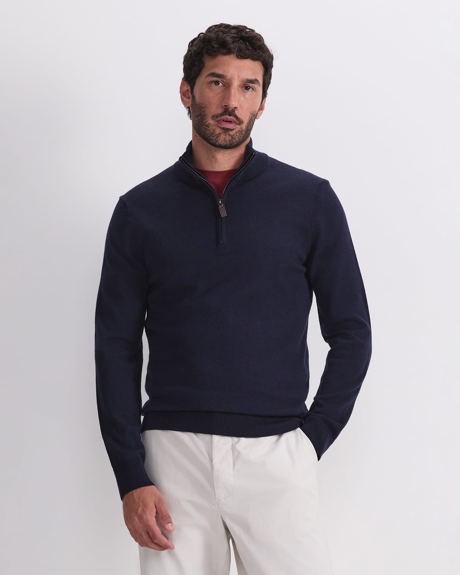 Merino Quarter Zip Knit