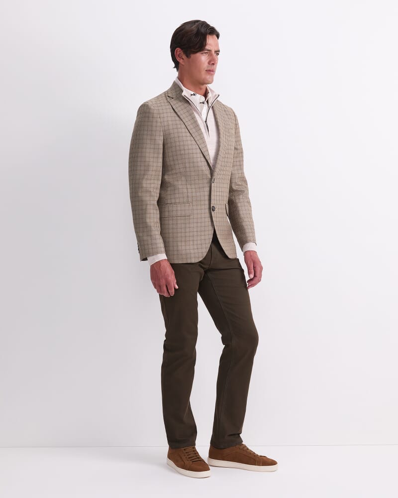 Check Single Breasted Blazer in BROWN MULTI