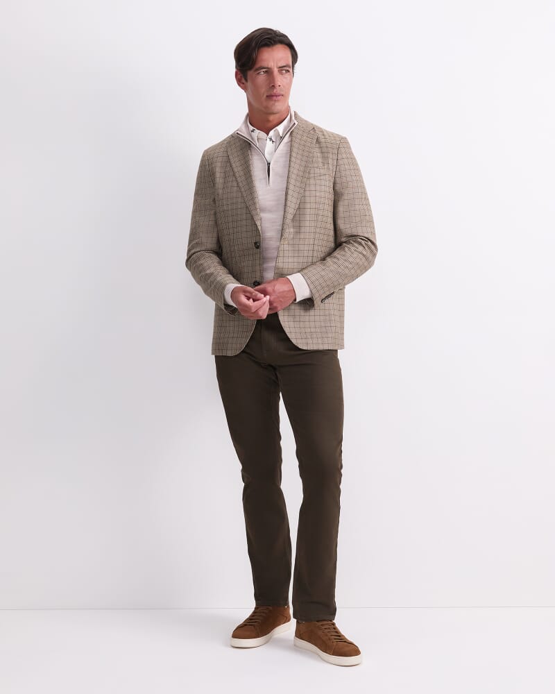 Check Single Breasted Blazer in BROWN MULTI
