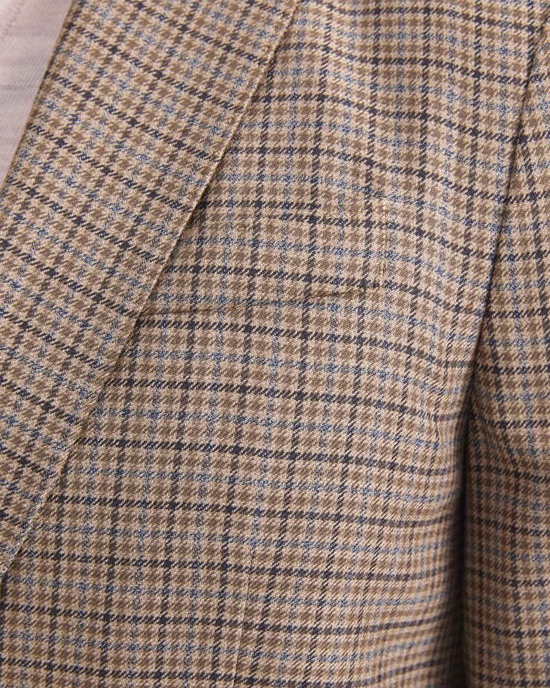 Check Single Breasted Blazer in BROWN MULTI