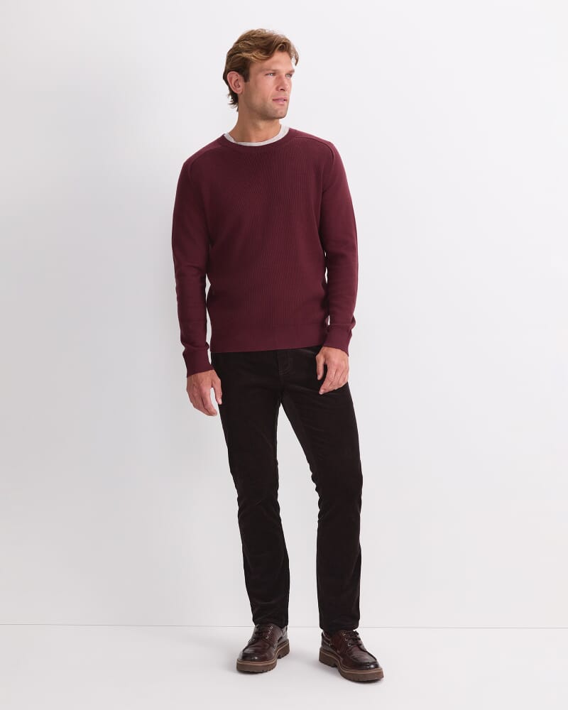 Raglan Crew Neck Sweater in BERRY