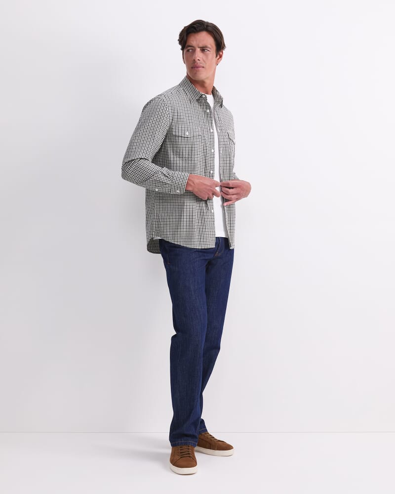 David Long Sleeve Check Shirt in GREEN