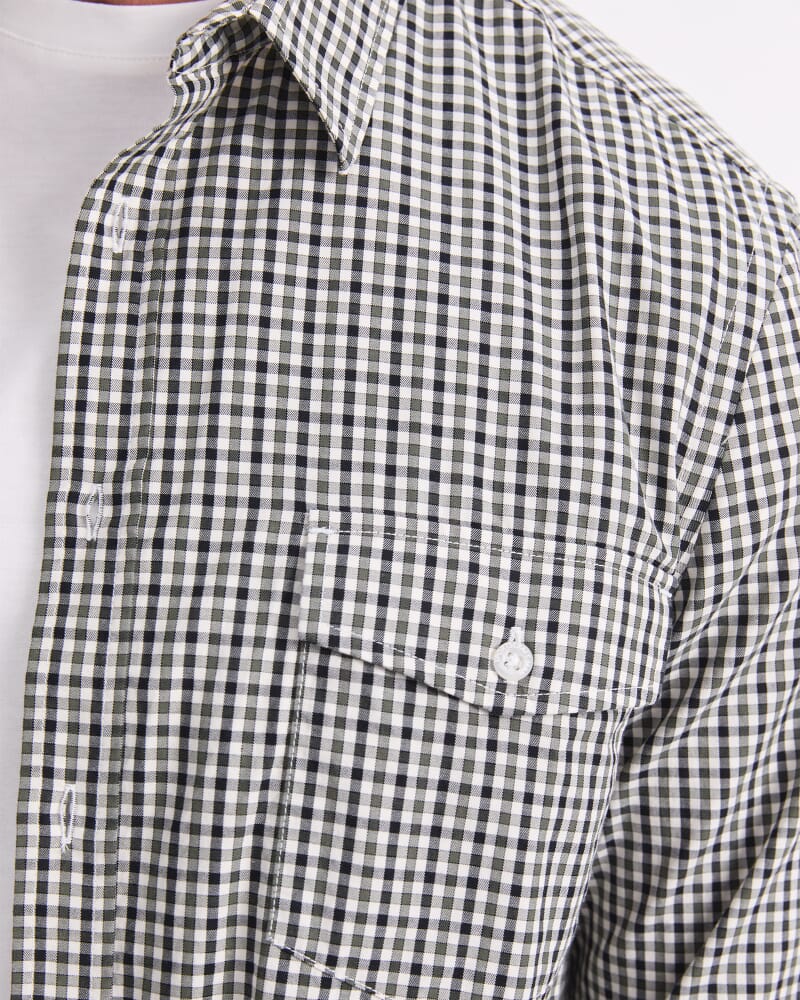 David Long Sleeve Check Shirt in GREEN