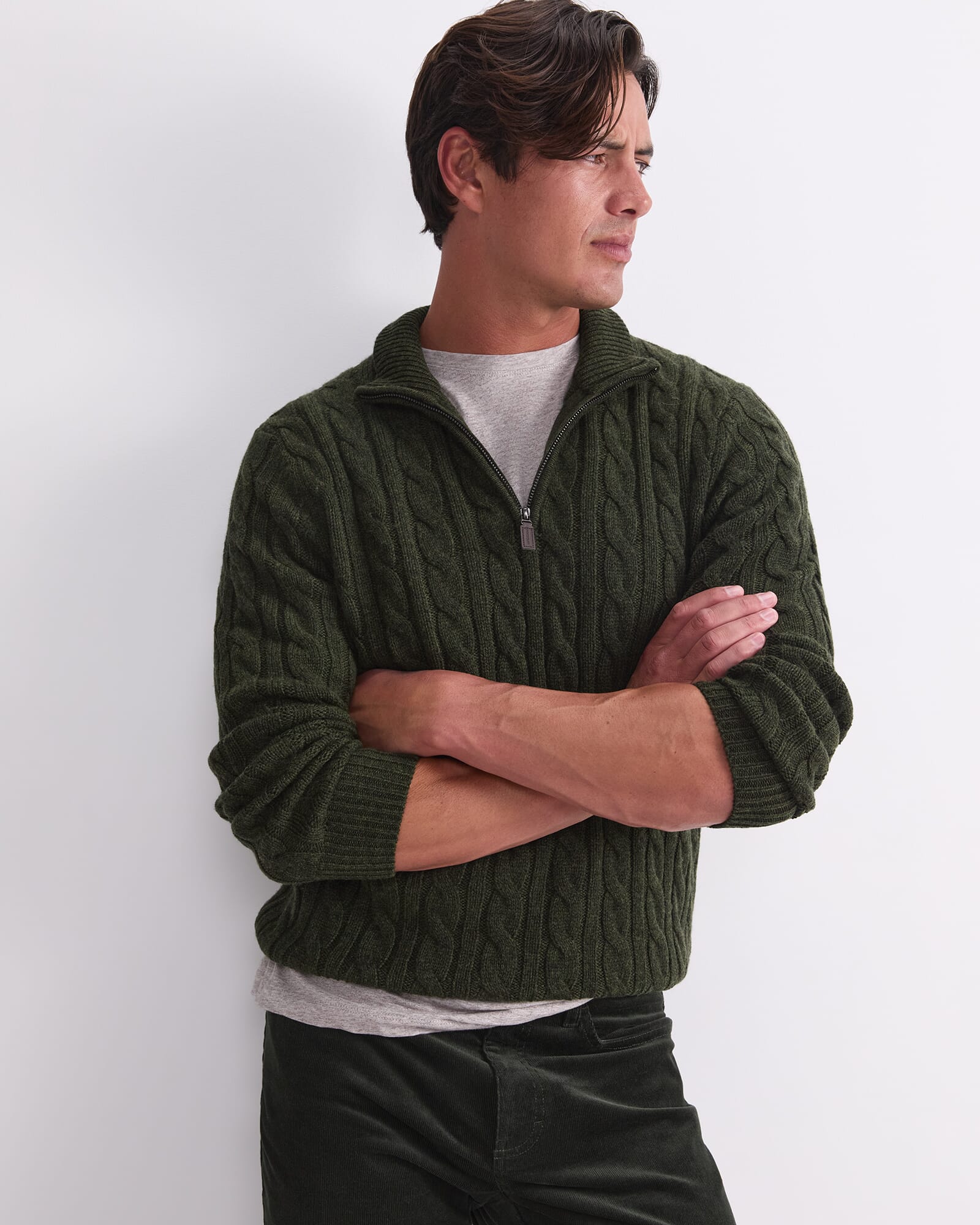 Cable Knit Quarter Zip
