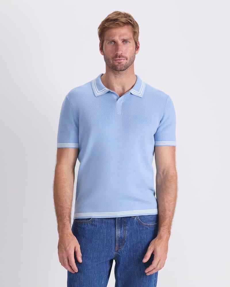 Finnley Knit Polo in BLUE