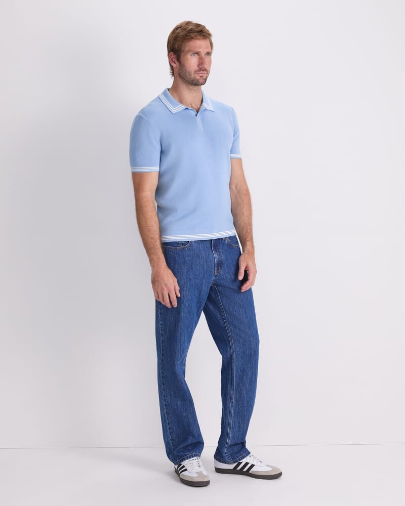 Finnley Knit Polo in BLUE