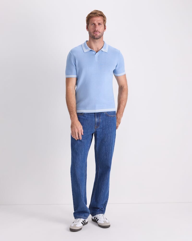 Finnley Knit Polo in BLUE