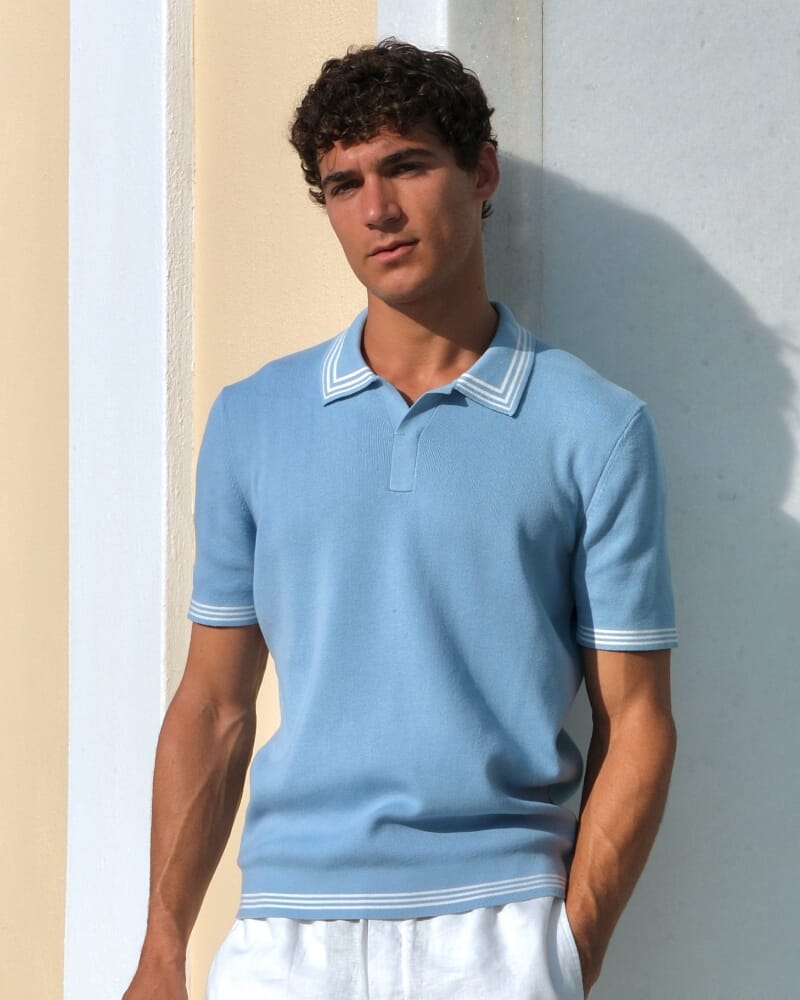 Finnley Knit Polo in BLUE