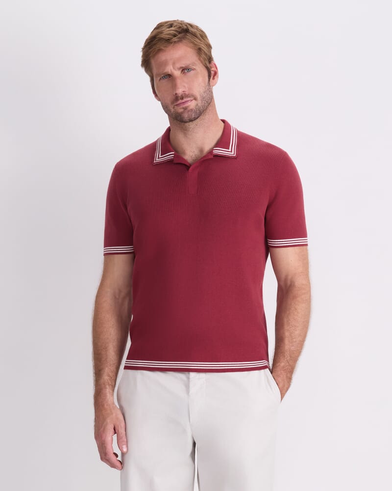 Finnley Knit Polo in WINE