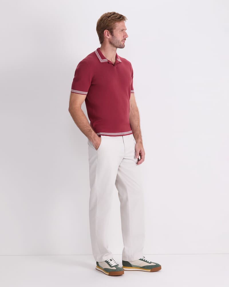 Finnley Knit Polo in WINE