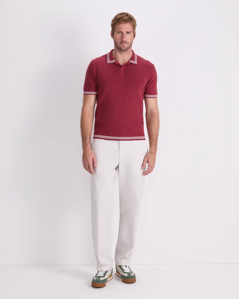 Finnley Knit Polo in WINE