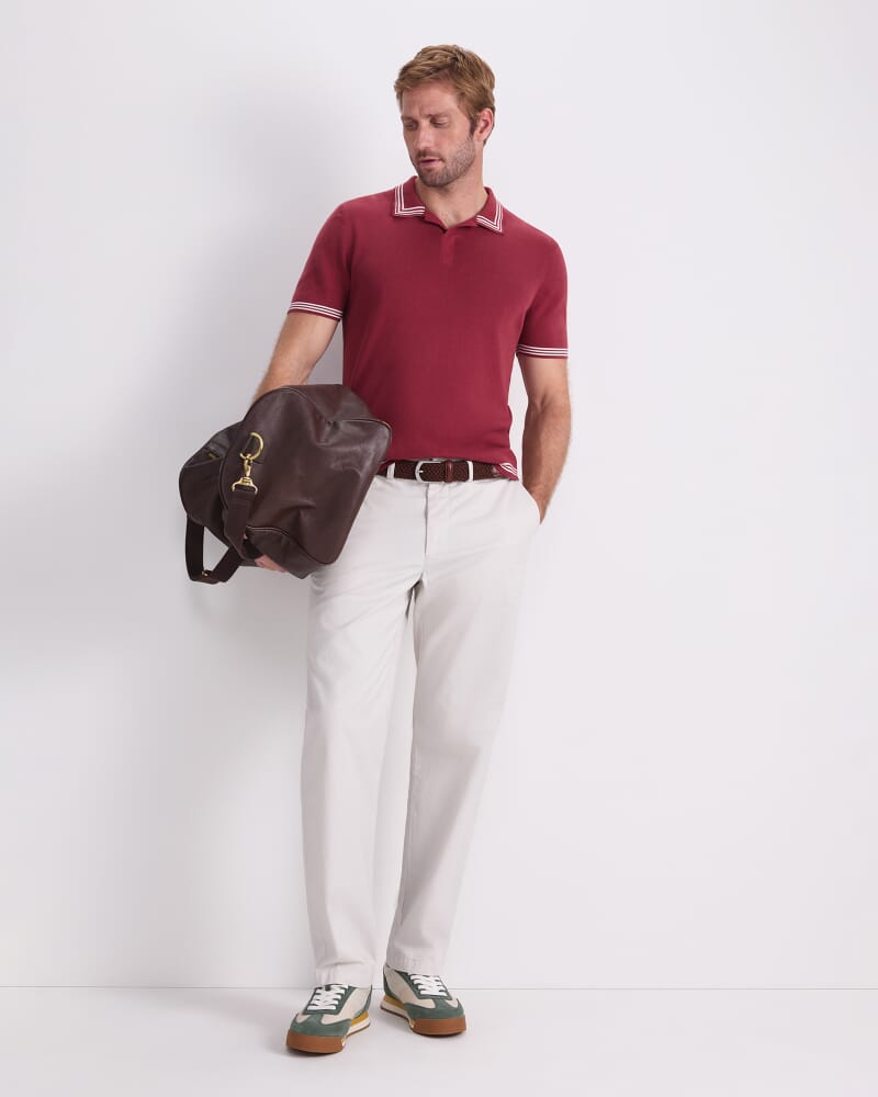 Finnley Knit Polo in WINE