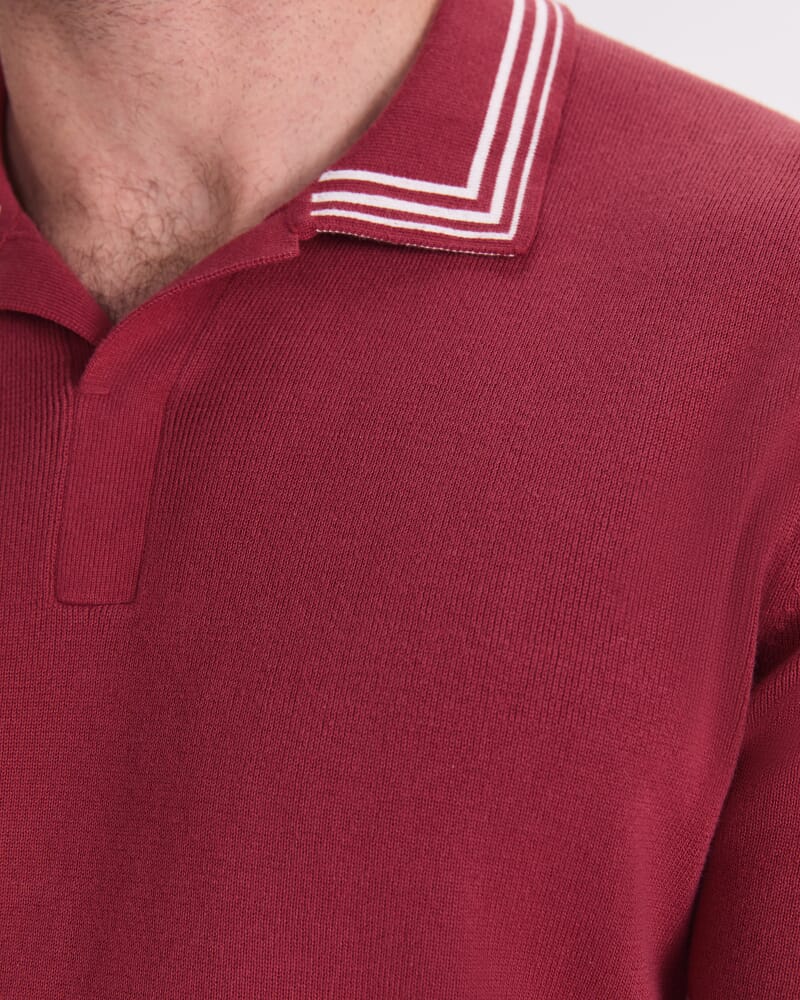 Finnley Knit Polo in WINE