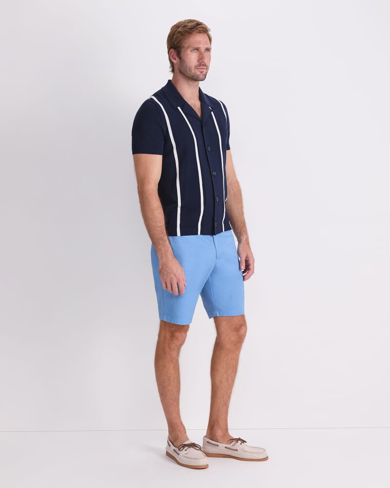 Marc Short Sleeve Knit Shirt in NAVY/WHITE