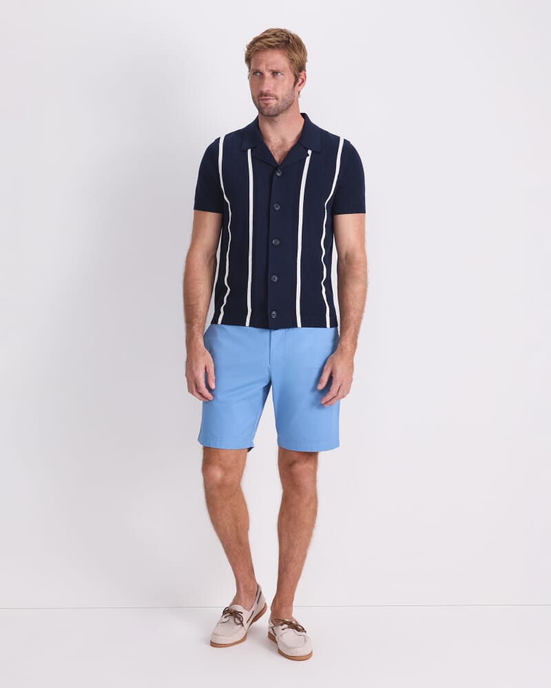 Marc Short Sleeve Knit Shirt in NAVY/WHITE