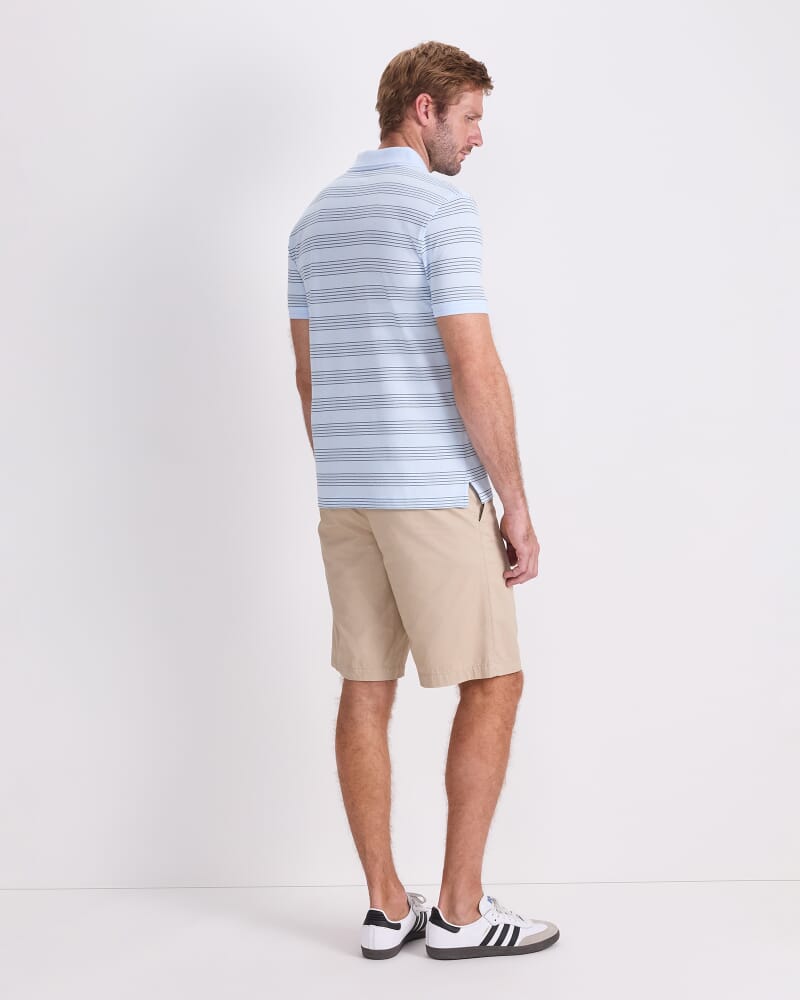 SC Stripe Pique Polo in ICE BLUE
