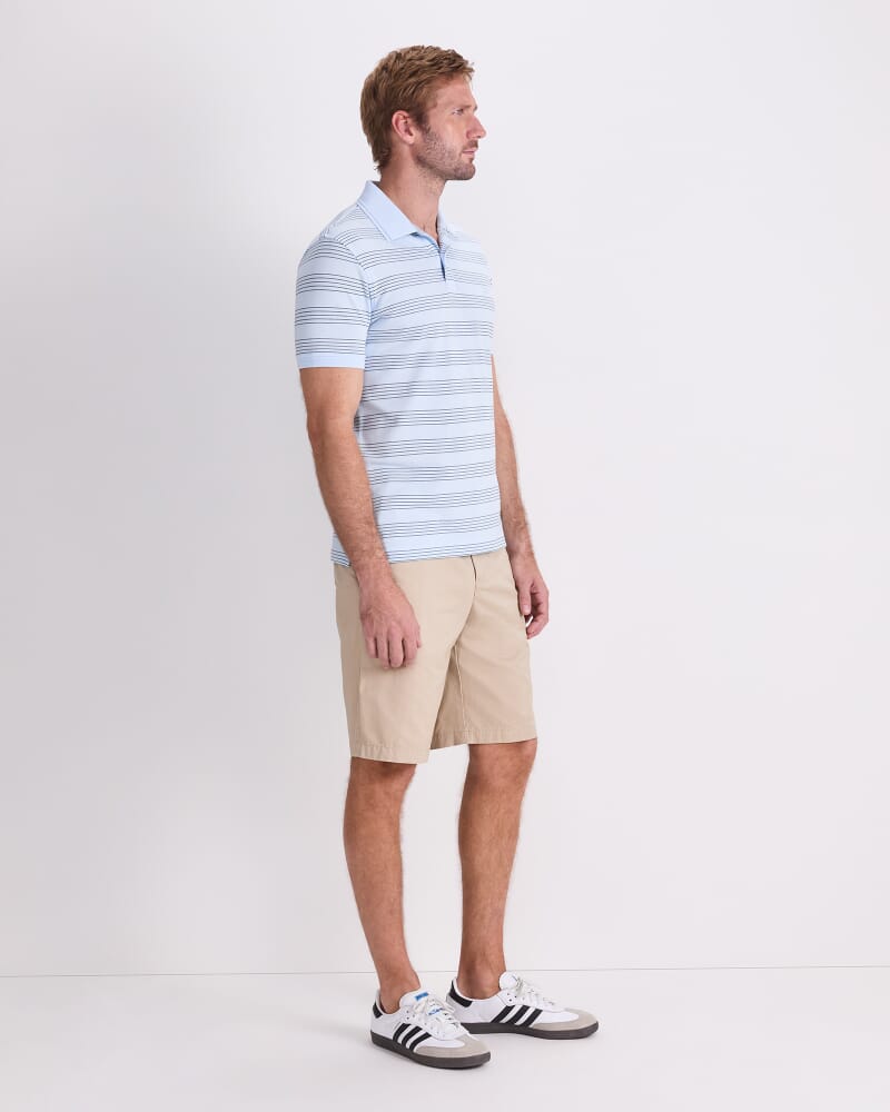 SC Stripe Pique Polo in ICE BLUE