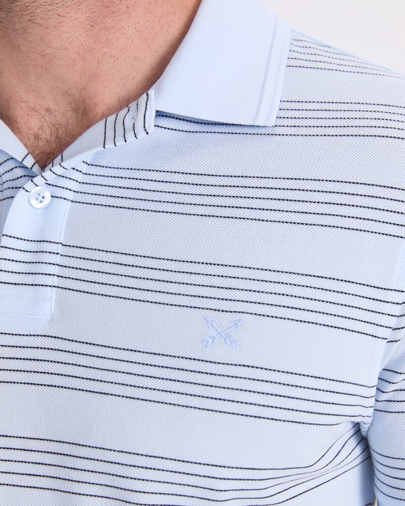 SC Stripe Pique Polo in ICE BLUE