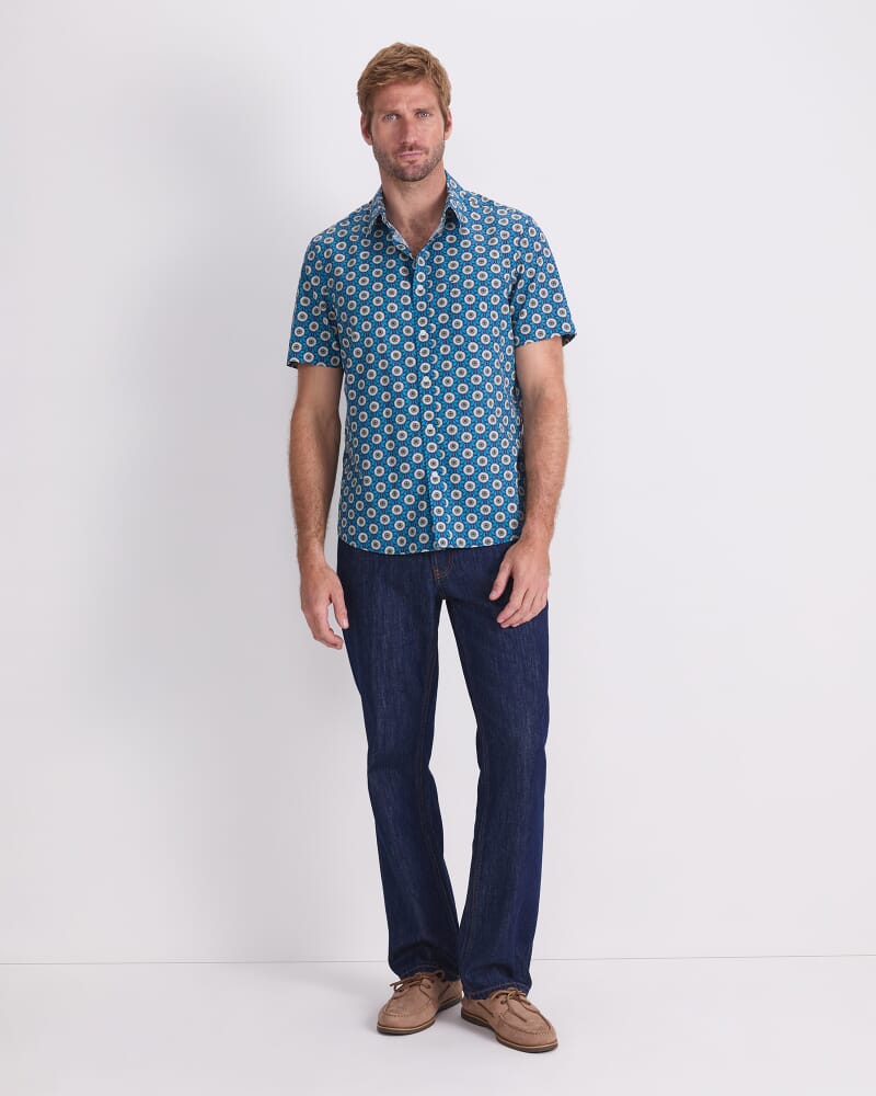 Walter Short Sleeve Liberty Shirt in BLUE MULTI