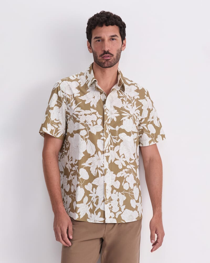 Gardner Short Sleeve Print Shirt in KELP